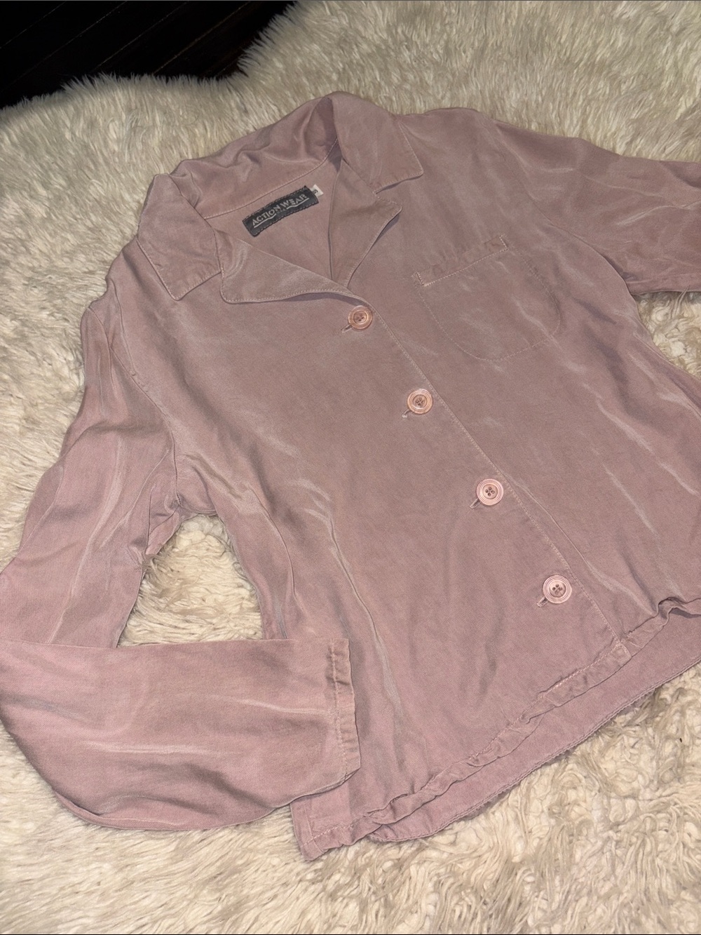 Vintage Action Wear Dusty Rose Button-Down I Blouse